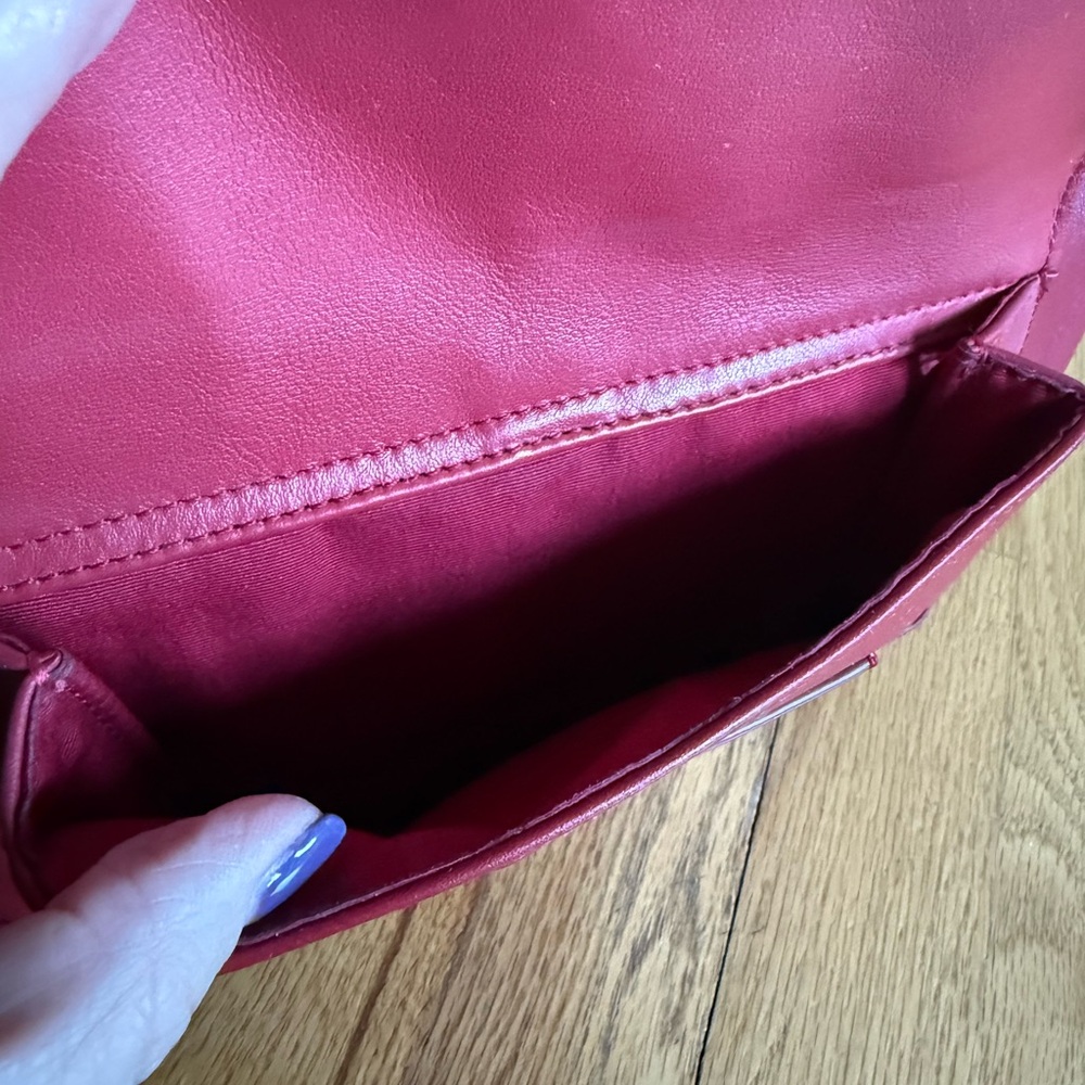 Elegant Coach Red Leather Shoulder Bag Purse - Picture 4 of 9